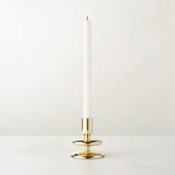 Latto Unlaquered Brass Taper Candle Holder Small -Nesto Store LattoUnlqdBrsTprHolderSmROS23