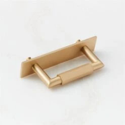 Lavau Brushed Brass Cabinet Handle With Backplate 3" -Nesto Store LavauHndlWBkpltBrhdBs3inAV2SHF23