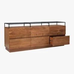 Lawson Low 6-Drawer Wood Dresser With Glass Top 14 Lawson Low 6-Drawer Wood Dresser With Glass Top -Nesto Store LawsonLowDresser3QAVF19