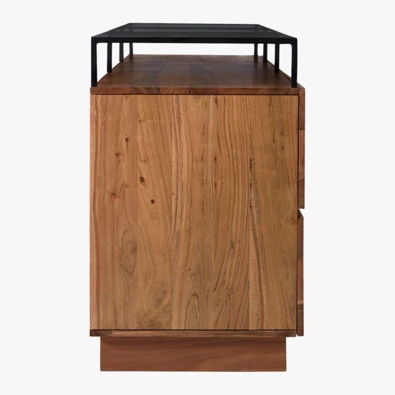 Lawson Low 6-Drawer Wood Dresser With Glass Top 8 Lawson Low 6-Drawer Wood Dresser With Glass Top - Image 6