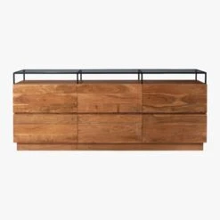 Lawson Low 6-Drawer Wood Dresser With Glass Top 12 Lawson Low 6-Drawer Wood Dresser With Glass Top -Nesto Store LawsonLowDresserSOF19