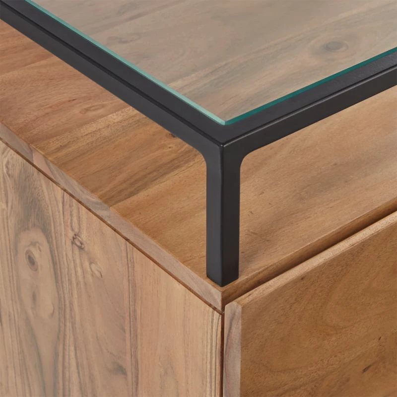 Lawson 2-Drawer Wood Nightstand With Glass Top 9 Lawson 2-Drawer Wood Nightstand With Glass Top - Image 7