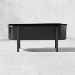 Lazo Black Stainless Steel Outdoor Raised Planter Low