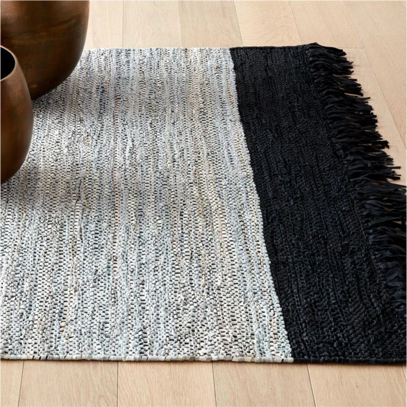 Grey Leather Dressage Area Rug 3'x5' 4 Grey Leather Dressage Area Rug 3'x5' - Image 2