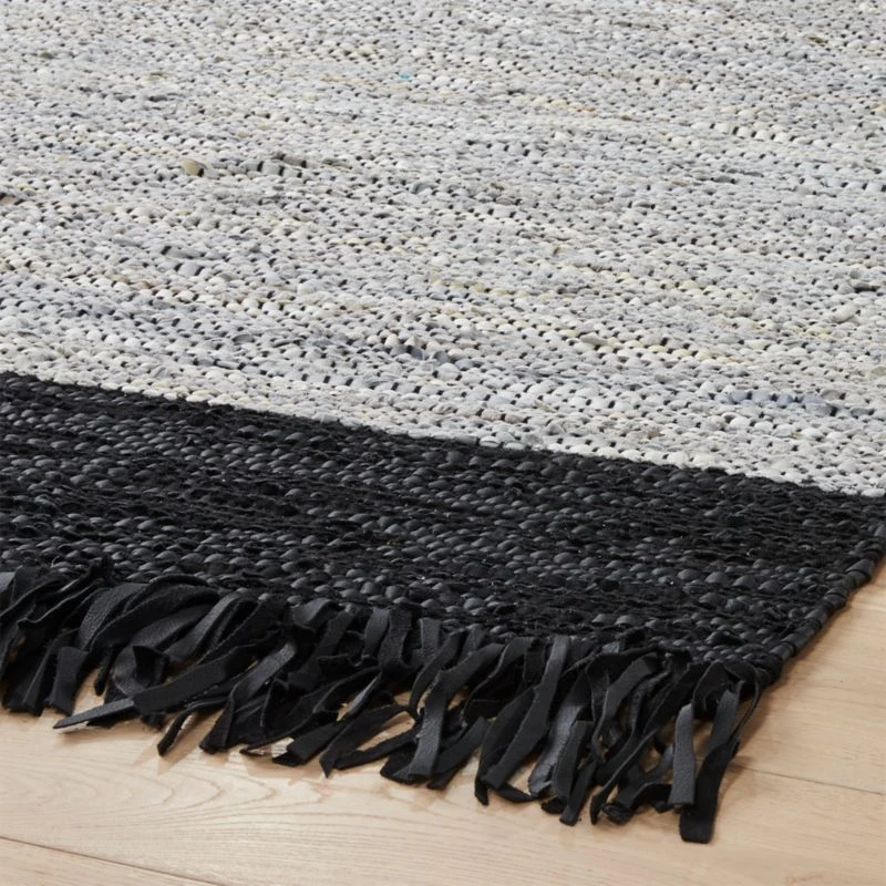 Grey Leather Dressage Area Rug 3'x5' 5 Grey Leather Dressage Area Rug 3'x5' - Image 3