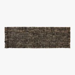 Leno Black And Natural Handwoven Jute Runner Rug 2.5'x8'