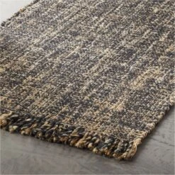 Leno Black And Natural Handwoven Jute Runner Rug 2.5'x8' -Nesto Store LenoBlackJuteRunner2p5X8ROF20