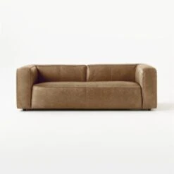 Lenyx Saddle Brown Leather Sofa -Nesto Store LenyxSaddleLeatherSofaSOSSS21