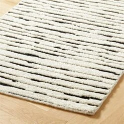 Levi Handknotted New Zealand Wool Black And Ivory Runner Rug 2.5'x8' -Nesto Store LeviNZWlBkNWtRnnr2p5x8AVSHF22