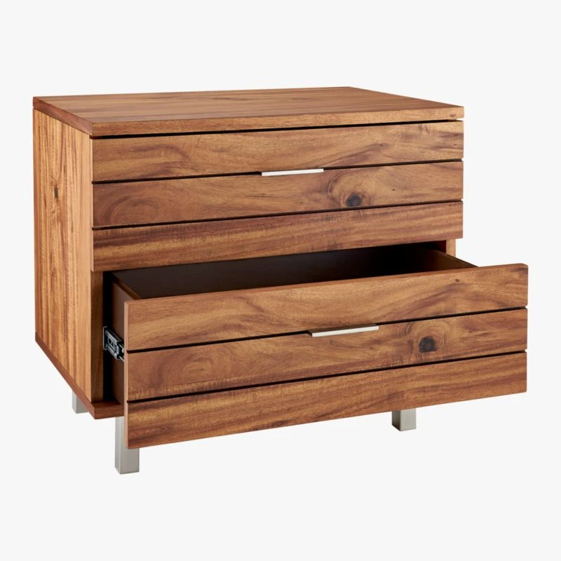 Linear 2-Drawer Wood Nightstand 6 Linear 2-Drawer Wood Nightstand - Image 4
