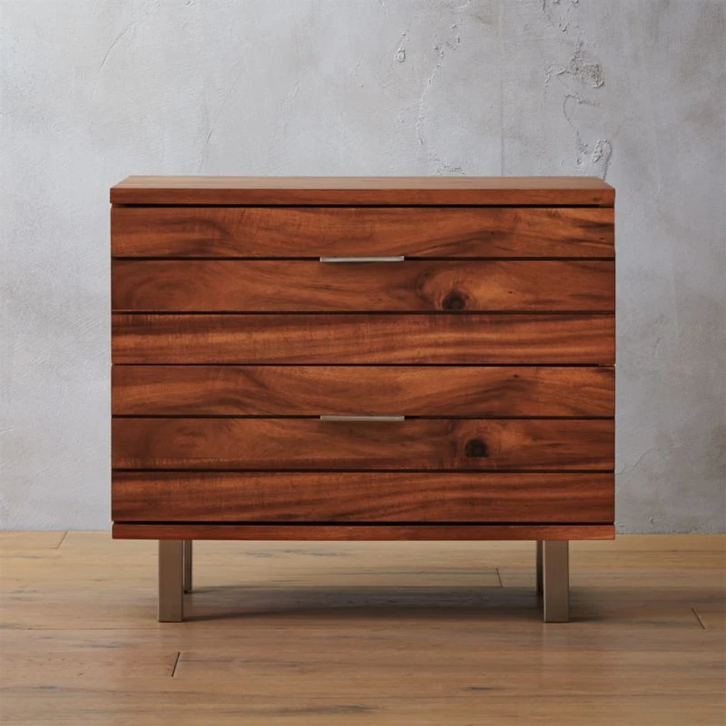 Linear 2-Drawer Wood Nightstand 3 Linear 2-Drawer Wood Nightstand