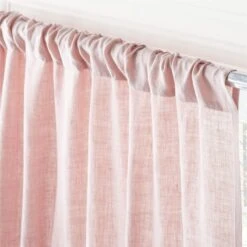 Smoky Mauve Linen Window Curtain Panel 48"x84'' -Nesto Store LinenAdobeRoseCrtn96PnlAV2SHF23