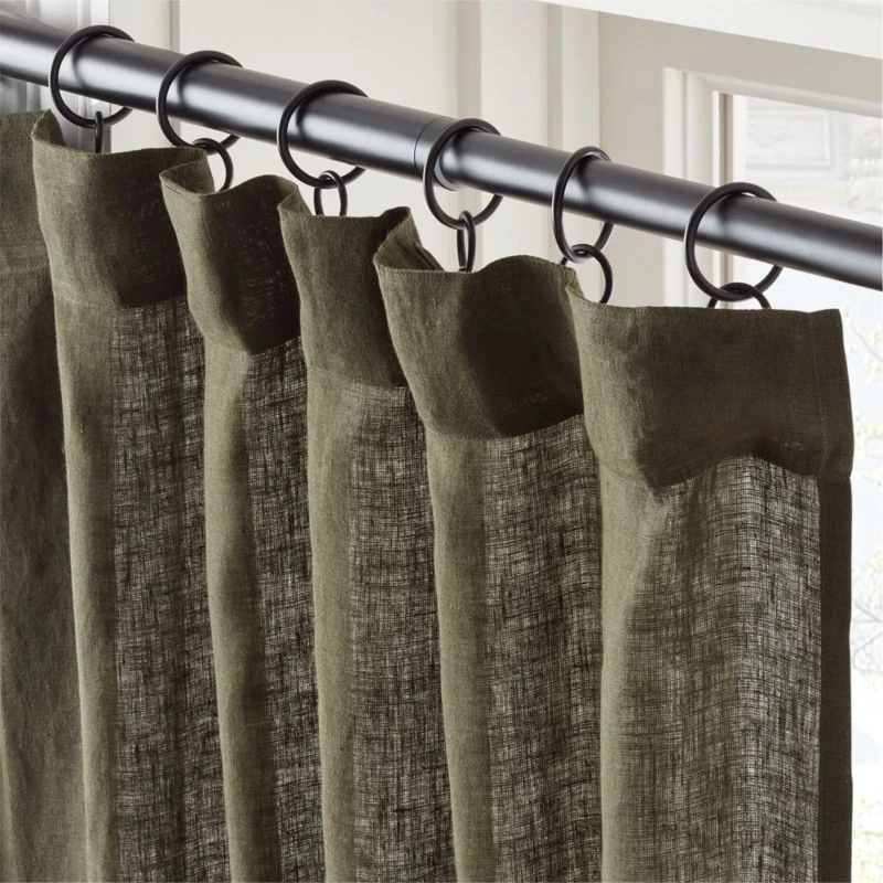 EUROPEAN FLAX™-Certified Linen Forest Green Window Curtain Panel 48''x108'' 4 EUROPEAN FLAX™-Certified Linen Forest Green Window Curtain Panel 48''x108'' - Image 2