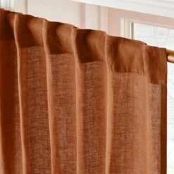 Glazed Ginger Linen Window Curtain Panel 48''x84'' -Nesto Store LinenGlazedGinger96PanelAV2SHS23