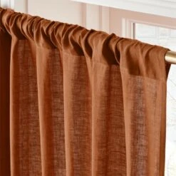 Glazed Ginger Linen Window Curtain Panel 48''x84'' -Nesto Store LinenGlazedGinger96PanelAVSHS23