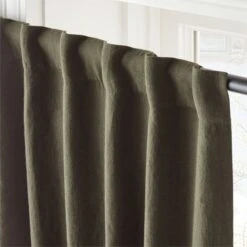 Forest Green Linen Blackout Window Curtain Panel 48''x84'' -Nesto Store LinenGnBkOt96CurtainPnlAV2SHS23