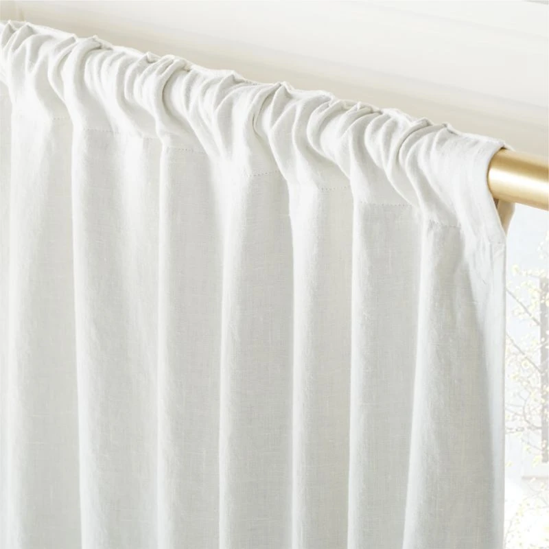 Warm White Linen Blackout Window Curtain Panel 48"x84'' 6 Warm White Linen Blackout Window Curtain Panel 48"x84'' - Image 4