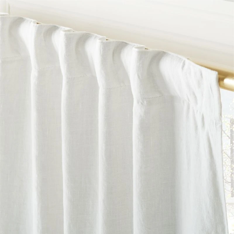 Warm White Linen Window Curtain Panel 48"x84'' 5 Warm White Linen Window Curtain Panel 48"x84'' - Image 3