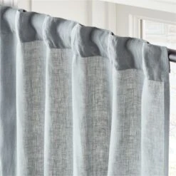 Lead Blue Linen Window Curtain Panel 48''x84'' -Nesto Store LinenLead96PanelAV2SHS23