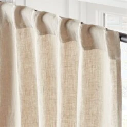 EUROPEAN FLAX™-Certified Linen Natural Window Curtain Panel 48''x84'' -Nesto Store LinenNatural96CurtainPnlAV2SHS23