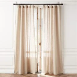 EUROPEAN FLAXâ„¢-Certified Linen Natural Window Curtain Panel 48''x84''