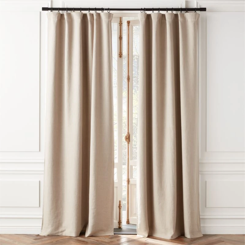Natural Linen Blackout Window Curtain Panel 48''x84'' 3 Natural Linen Blackout Window Curtain Panel 48''x84''