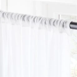 White Linen Sheer Window Curtain Panel 48"x84" 7 White Linen Sheer Window Curtain Panel 48"x84" -Nesto Store LinenShrWhitePanel96inAV2SHF21