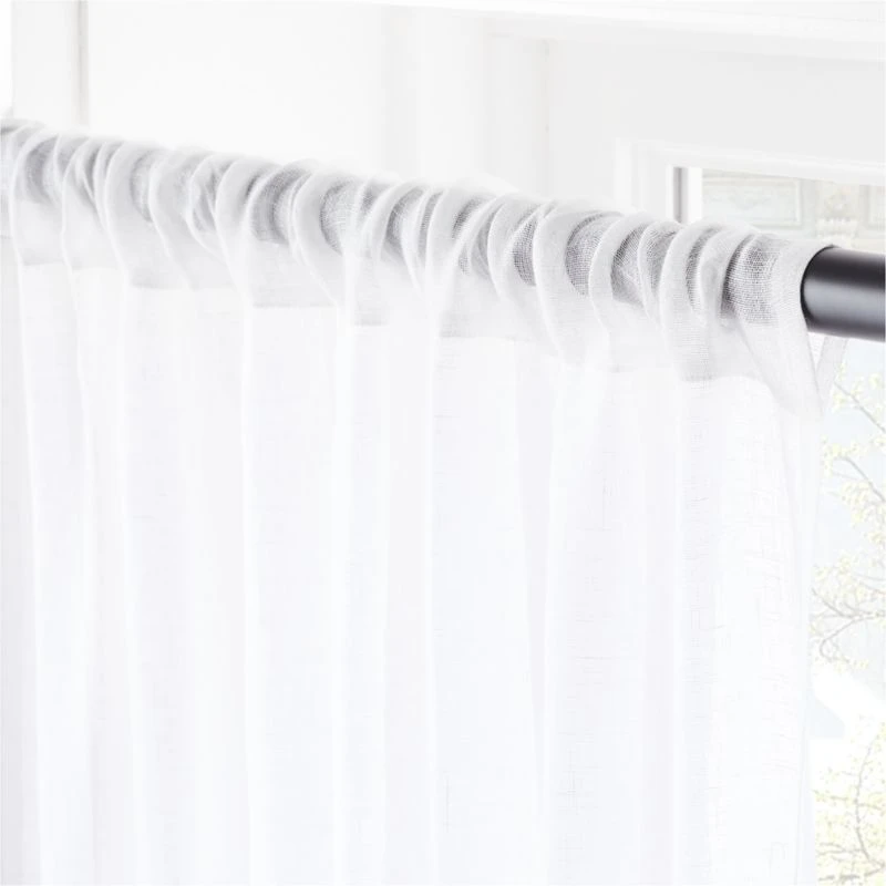 White Linen Sheer Window Curtain Panel 48"x84" 5 White Linen Sheer Window Curtain Panel 48"x84" - Image 3