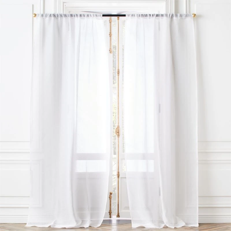 White Linen Sheer Window Curtain Panel 48"x84" 3 White Linen Sheer Window Curtain Panel 48"x84"