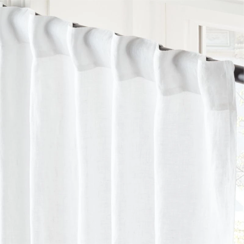 EUROPEAN FLAX™-Certified Linen White Window Curtain Panel 48''x84'' 6 EUROPEAN FLAX™-Certified Linen White Window Curtain Panel 48''x84'' - Image 4
