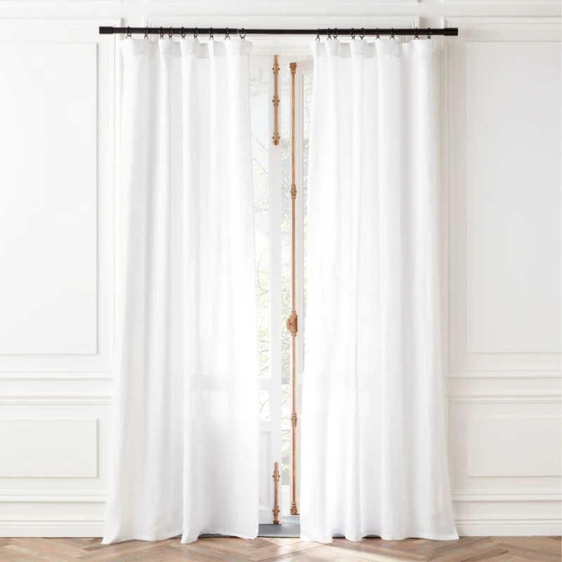 EUROPEAN FLAX™-Certified Linen White Window Curtain Panel 48''x84'' 3 EUROPEAN FLAX™-Certified Linen White Window Curtain Panel 48''x84''