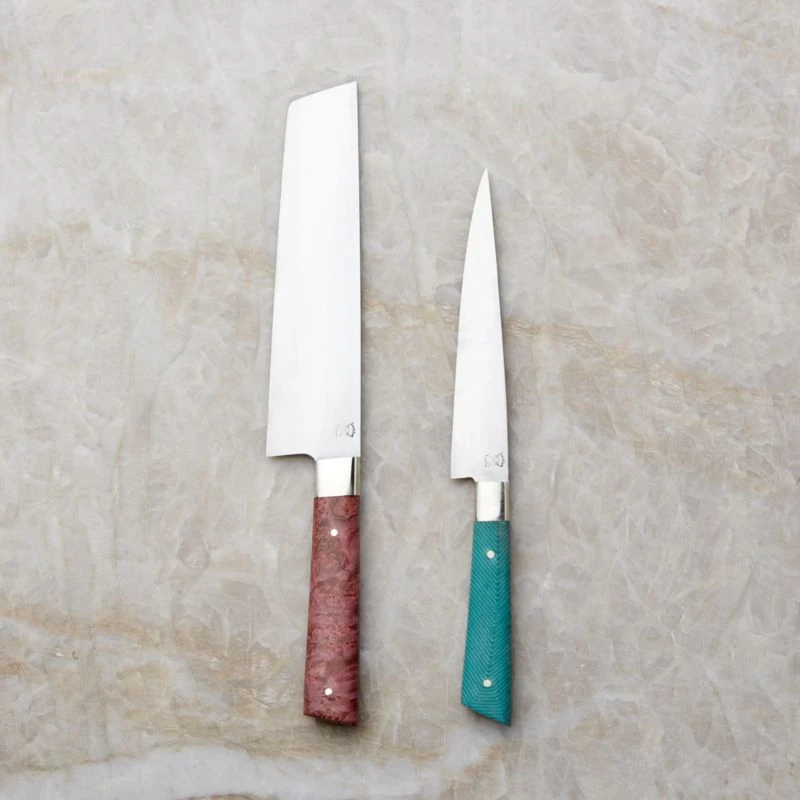 Lockjaw Nakiri Knife With Purple Burl Wood Handle 4 Lockjaw Nakiri Knife With Purple Burl Wood Handle - Image 2