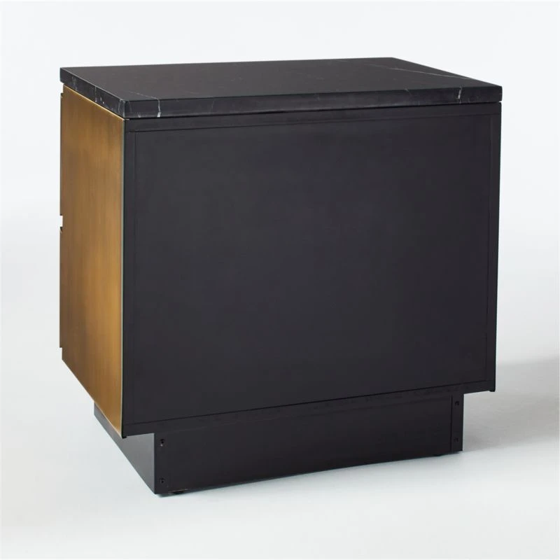 Logan 2-Drawer Brass And Black Marble Nightstand 11 Logan 2-Drawer Brass And Black Marble Nightstand - Image 9