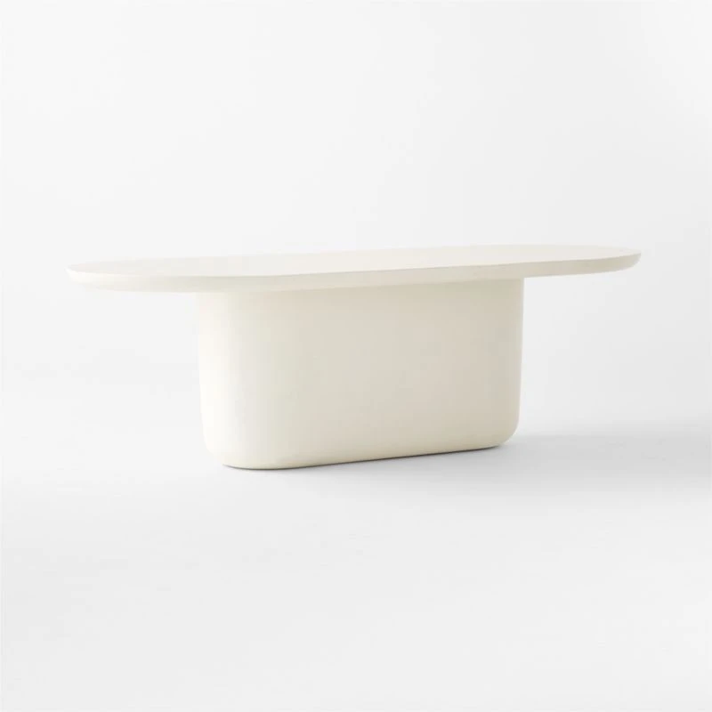 Lola White Oval Cement Dining Table 6 Lola White Oval Cement Dining Table - Image 4