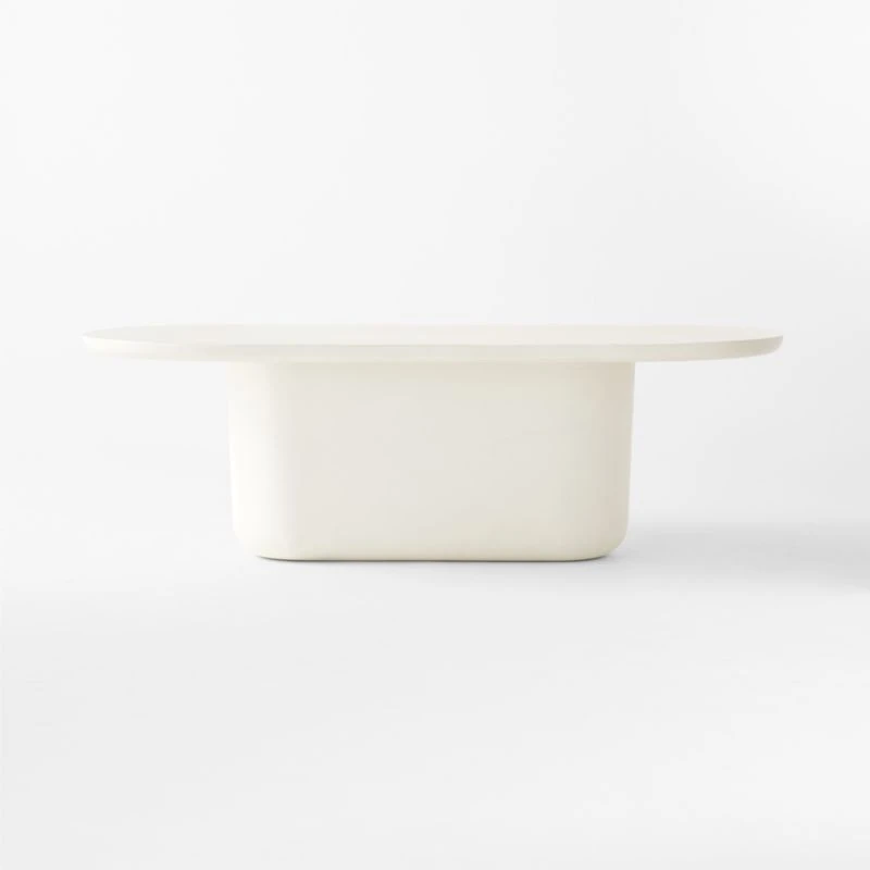 Lola White Oval Cement Dining Table 5 Lola White Oval Cement Dining Table - Image 3
