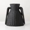 Luana Woven Black Vase Small 1 Luana Woven Black Vase Small -Nesto Store LuanaBlkWvnVaseBasketSmSHS23