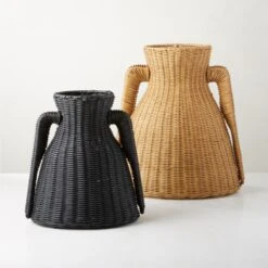 Luana Woven Black Vase Small -Nesto Store LuanaVaseBasketGroupFHS23