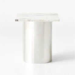 Luca White Marble Side Table -Nesto Store LucaWhtMrblSideTableSOSSF22