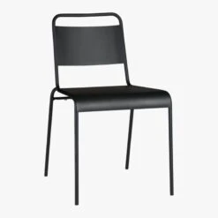 Lucinda Black Outdoor Patio Stacking Chair -Nesto Store LucindaStackingChairBlack3QS16