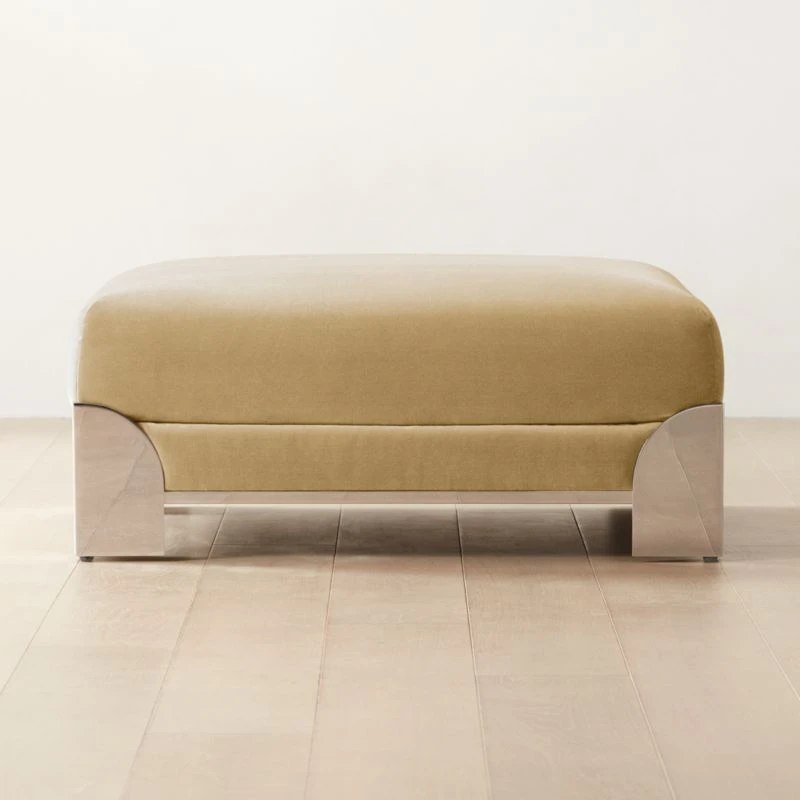 Luis Camel Velvet Ottoman 3 Luis Camel Velvet Ottoman