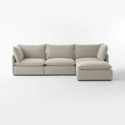 Lumin 4-Piece Modular Grey Performance Fabric Sectional Sofa -Nesto Store Lumin4PcModGyPrfFbcSctSfSOSSF23