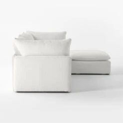 Lumin 4-Piece Modular Snow White Performance Fabric Sectional Sofa -Nesto Store Lumin4PcModWtPrfFbcSctSfSDSSF23