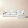 Lumin 4-Piece Modular Snow White Performance Fabric Sectional Sofa