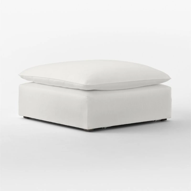 Lumin Snow White Performance Fabric Ottoman 5 Lumin Snow White Performance Fabric Ottoman - Image 3