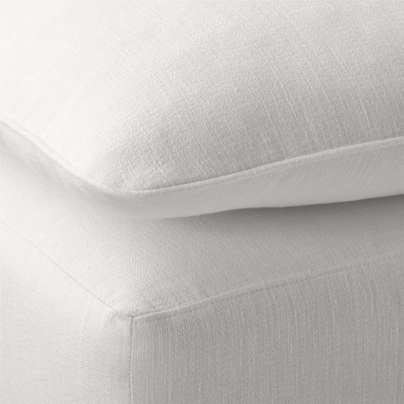 Lumin Snow White Performance Fabric Ottoman 6 Lumin Snow White Performance Fabric Ottoman - Image 4