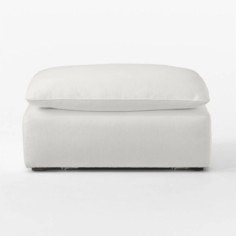 Lumin Snow White Performance Fabric Ottoman 4 Lumin Snow White Performance Fabric Ottoman - Image 2