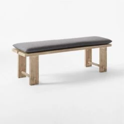 Lupine Teak Outdoor Dining Bench With Sunbrella ® Cushion -Nesto Store LupineDiningBench3QSSS22