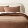 Maisa Organic Cotton Slub Coco Brown Duvet Cover And Pillow Shams -Nesto Store MaisaOrgCttnSbCcFQDvtCvrSHF23
