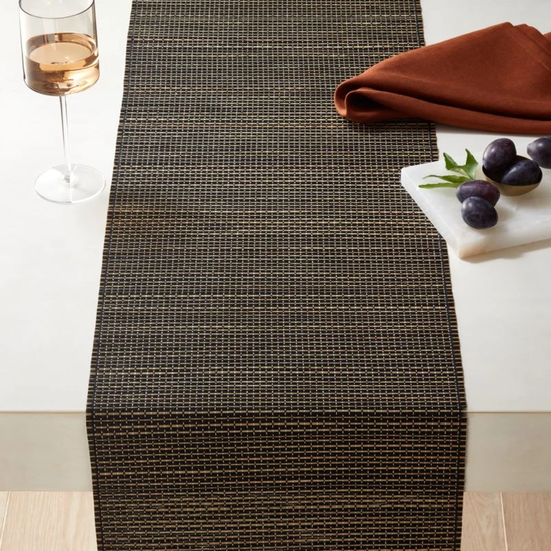 Malang Woven Black Table Runner 90'' 3 Malang Woven Black Table Runner 90''
