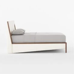 Malena White Boucle Queen Bed -Nesto Store MalenaQueenBedSDSSF22